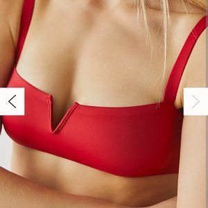 Intimately Free People Notched Lily Scuba Bralette in Red Size Small NWT